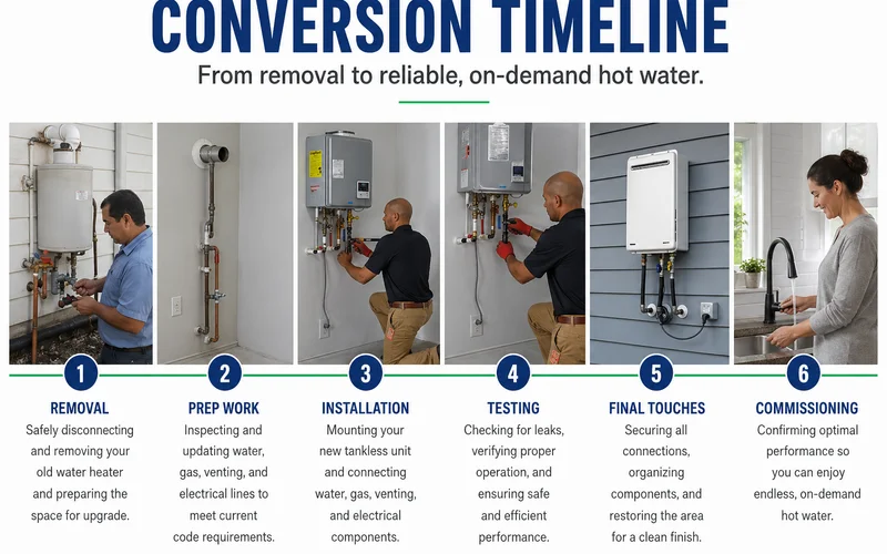 Tank-to-tankless conversion timeline