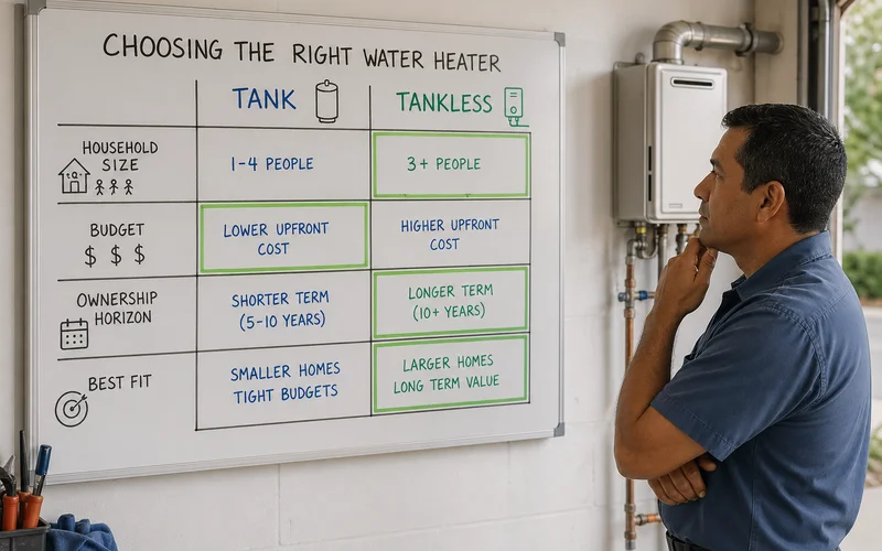 Tank vs tankless decision matrix