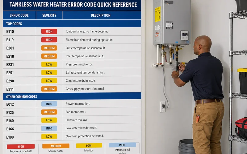 Error code reference grid by brand
