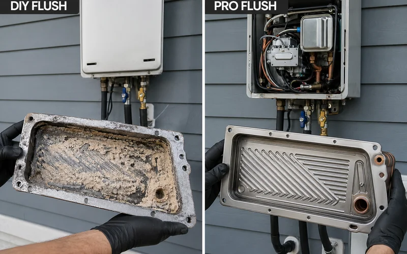 DIY vs professional flush results comparison