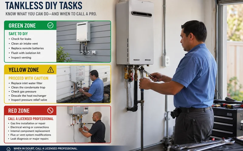 Tankless DIY task safety zones