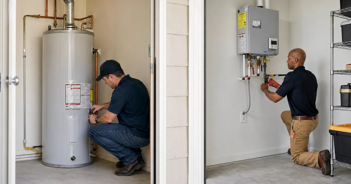 Tank vs tankless side-by-side comparison