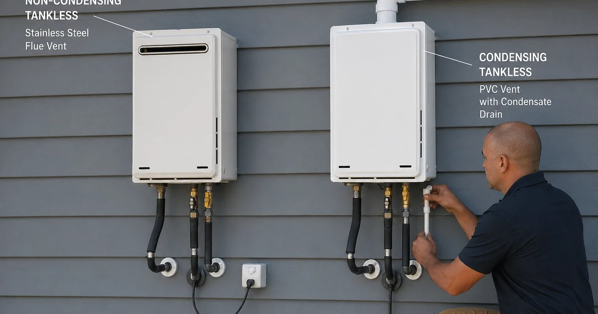 Condensing vs non-condensing tankless venting comparison